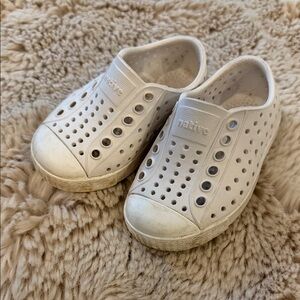 Native Kids White Perforated Slip-On Sneakers Baby Girls 4